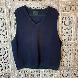 Men's 100% Cotton Grand Slam Preppy V-neck Grandpa SWEATER VEST Pullover Golf-L